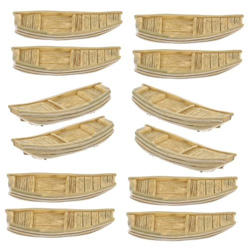 SOPOTUTU 15 Stück Teiliges Resin Boot Modell Realistische Miniatur Fischerboote Dekorative Tisch Ornamente für Langlebige Harzfiguren für DIY Mikrolandschaft und Geschenkideen von SOPOTUTU