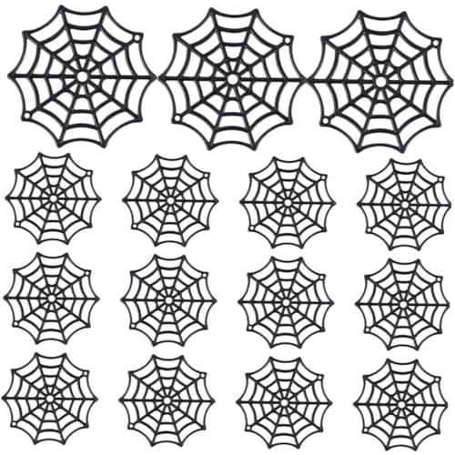 SOPOTUTU 150 Stück Teiliges Schwarzes Halloween Spinnennetz aus Kunststoff Realistische Spinnweben Dekoration für Party Flur und Halloween Festtagsatmosphäre von SOPOTUTU
