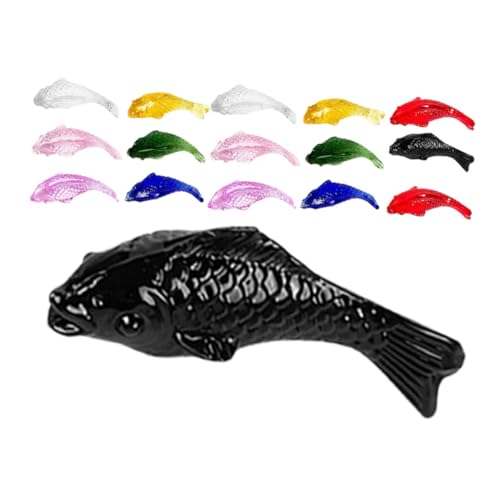 SOPOTUTU 16 Stück Fischverzierung kleine Fische deko-Fische Einzigartige Micro-Landschaft Dekoration Dekorative Glasfische für Wohnzimmer Meerestiere Mini-Harz Blobfish Koi Weißer Kristall von SOPOTUTU