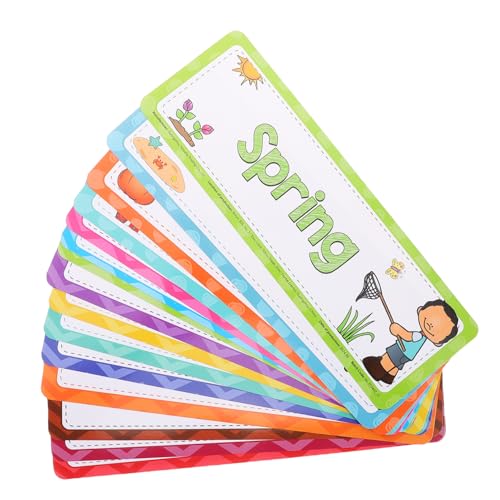 SOPOTUTU 16 Stück Teiliges Englisch Lernkarten Set Monate Jahreszeiten für Kindergarten und Klassenzimmer Dekoration Lehrerbedarf Grundschule Unterstützt Sprachförderung und Spielerisches von SOPOTUTU
