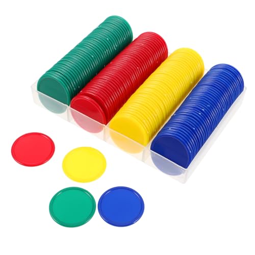SOPOTUTU 160 Stück Spielchips für Bunte Kunststoff-Token Ø Farben Je Pädagogische Belohnungs Zählchips für Klassenraum Mathe-Lernen Anreize und Spielspaß von SOPOTUTU