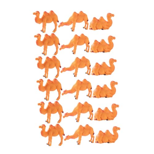 SOPOTUTU 18 Stück Teiliges Mini Kamel Figurinen Realistische Miniatur Wüstentiere Kompakte Tischdekoration Kreative DIY Mikro Landschaft für Schreibtisch und Regale Stilgemischte Kleine von SOPOTUTU