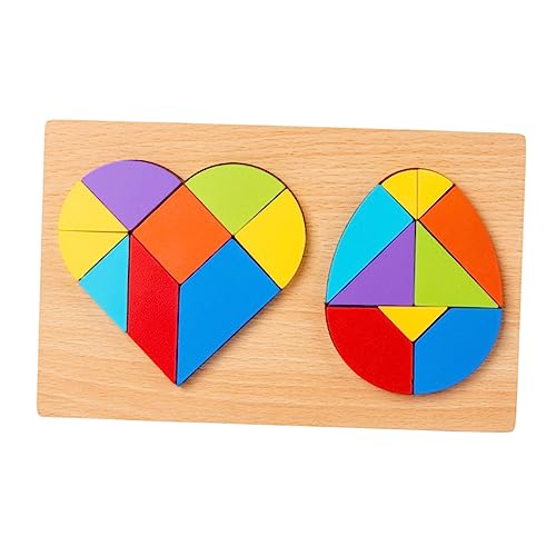 SOPOTUTU 1Satz Hölzernes Tangram Puzzle Für Geometrisches Lernspielzeug Zur Kognitiver Fähigkeiten Herz Und Ei Form Pädagogisches Für Kleinkinder von SOPOTUTU