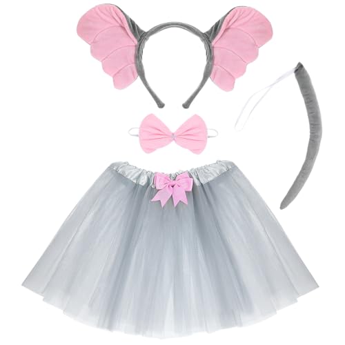 SOPOTUTU 1Satz Tier Cosplay Set Für Elefant Kostüm Mit Haarreifen Und Rock Halloween Karneval Und Geburtstagsfeiern Leicht Und Bequem von SOPOTUTU