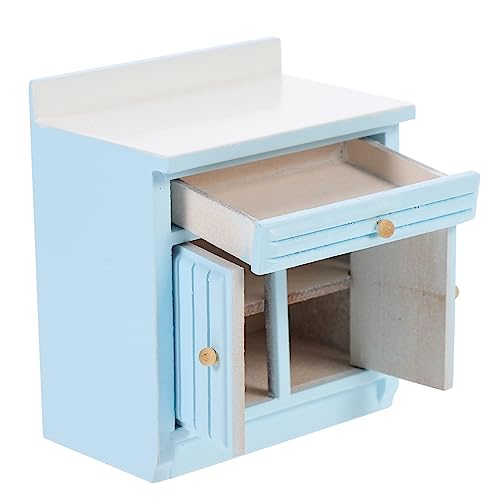 SOPOTUTU 1Stück Mini Küchentisch Für Puppenhäuser Farbverlaufsblau Für DIY Projekte Dekoration Für Mini Und Gartenmöbel Kreative Spielzeugmöbel von SOPOTUTU