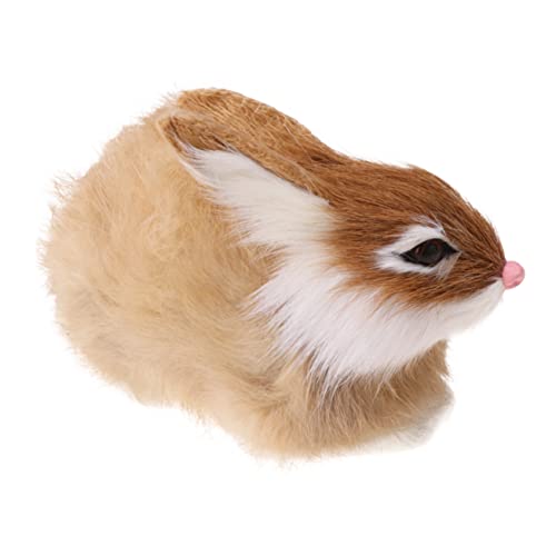SOPOTUTU 1Stück Mini Plüsch Kaninchen Simulation Lebensechte Tierfigur Khaki Für Dekoration Und Geschenkideen Für Kompakt Und Leicht Transportierbar von SOPOTUTU