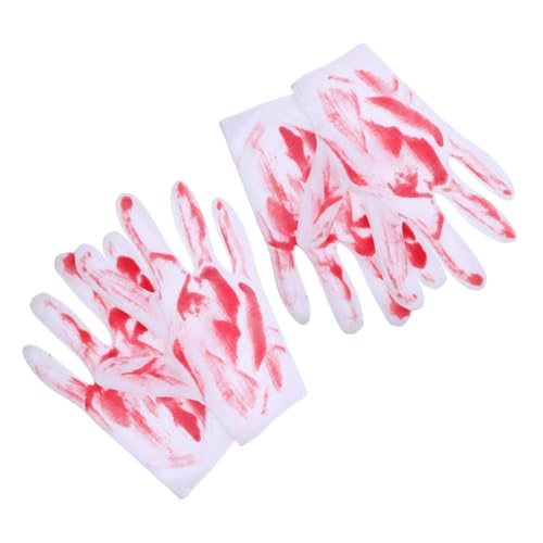 SOPOTUTU 2 Paare Halloween Blutige Handschuhe Deko Gruselige Horror Requisiten für Haunted House Halloween Party Kostüm Zubehör von SOPOTUTU