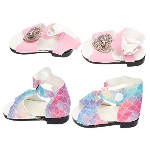 SOPOTUTU 2 Paare Mini Puppenschuhe Kunststoff Dekorativ DIY Puppenzubehör Sommer Schuhe für Mädchen Puppen Zubehör von SOPOTUTU