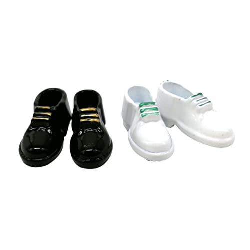SOPOTUTU 2 Paare Schuhe Modell aus Leder Mini Schmuck für Puppenhaus Dekoration Schwarz und Weiß Hochwertige Schuhe für Puppenzubehör SOPOTUTU 2 Paare Schuhe Modell aus Leder Mini Schmuck für Puppenhaus Dekoration Schwarz und Weiß Hochwertige Schuhe für Puppenzubehör von SOPOTUTU