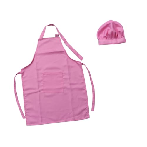 SOPOTUTU 2 STÜCK Kochmütze und Schürze Set Teilig Groß Dickes Angenehmes Material Verstellbar für Jungen Mädchen Jahre zum Kochen Backen Malen Dekorieren und Party von SOPOTUTU