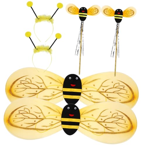 SOPOTUTU 2 Sätze Bienen Kostüm Flügel Haarreif Zauberstab Cosplay Requisiten für Halloween Fasching Motto Party SOPOTUTU 2 Sätze Bienen Kostüm Flügel Haarreif Zauberstab Cosplay Requisiten für Halloween Fasching Motto Party von SOPOTUTU
