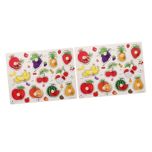 SOPOTUTU 2 Sätze Holzpuzzle Früchte Puzzle Lernspielzeug Ab Jahre Montessori Motorikspiel Puzzle Ab Jahre für Jungen Mädchen von SOPOTUTU