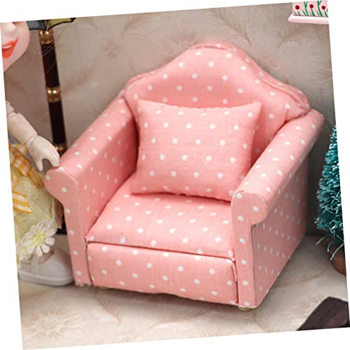 SOPOTUTU 2 Sätze Maßstab Mini Couch für Wohnzimmer Dekoration Realistische Farben Puppenmöbel Zubehör für Sammler von SOPOTUTU