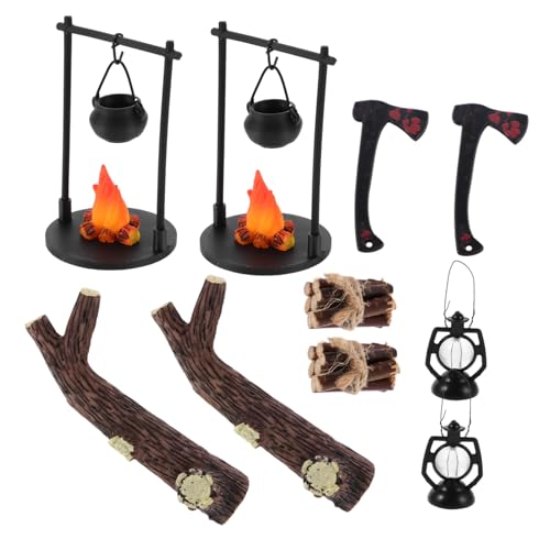 SOPOTUTU 2 Sätze Miniatur Kamin Campingofen für Puppenhaus Realistische Miniatur Holzofen offenes Feuer Dekoration Detailreiche Naturinspirierte Micro-Szene für Innenraumgestaltung und SOPOTUTU 2 Sätze Miniatur Kamin Campingofen für Puppenhaus Realistische Miniatur Holzofen offenes Feuer Dekoration Detailreiche Naturinspirierte Micro-Szene für Innenraumgestaltung und von SOPOTUTU