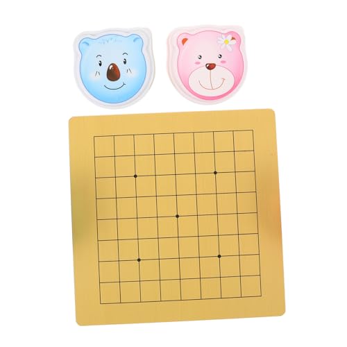 SOPOTUTU 2 Sätze Weiqi mit Kunststoffsteinen und Doppelseitigem Holzbrett Tragbares Leichtes Chinesisches Brettspiel mit Cartoon Bären für Anfänger und Reisen Fördert und Geistige von SOPOTUTU