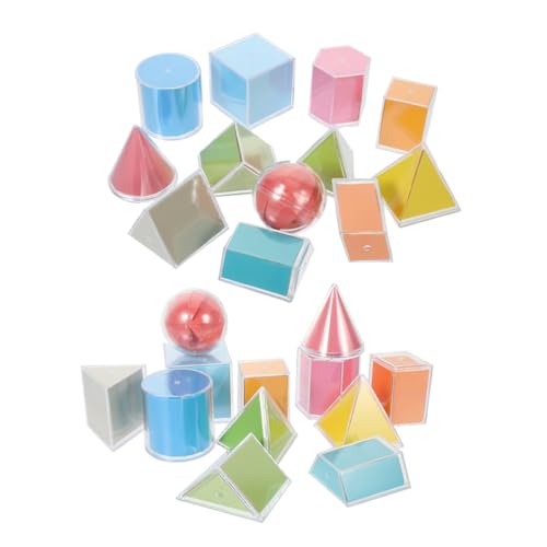 SOPOTUTU 2 Sets Geometrie Lehrmittel Stapelspielzeug Für Vorschulkinder Festkörpermanipulatoren Geometrisches Puzzle Für Elementare Geometrische Formen Geometrische Bausteine 3D von SOPOTUTU