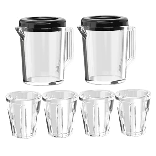 SOPOTUTU 2 Sets Puppenhaus Transparenter Wasserkocher Für Porzellan Puppenhaus Puppenhausmöbel Mini Puppe Weingläser Puppenhaus Zubehör von SOPOTUTU