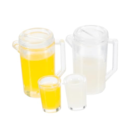 SOPOTUTU 2 Sets Puppenhaus Trinkbecher Künstliche Puppen Miniaturen Dekoration Für Den Innenbereich Krug Milch Heimgetränke Spielzeughaus Getränke Puppenhausbedarf Foto von SOPOTUTU