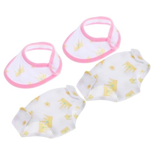 SOPOTUTU 2 Sets Puppenunterwäsche Mundtuch Babypuppenhöschen Babyzubehör Für Puppen Lätzchen Puppenbabywindeln Prinzessinnen Puppenkostüm Babydoll Windeln Puppenanziehsachen Puppen Outfits von SOPOTUTU