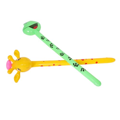 SOPOTUTU Aufblasbare Tierspielzeuge 2-teilig Frosch Giraffe Stockspielzeug Aufblasbare Ballons Partygeschenke Für Die Spielzeit Der Kinder von SOPOTUTU