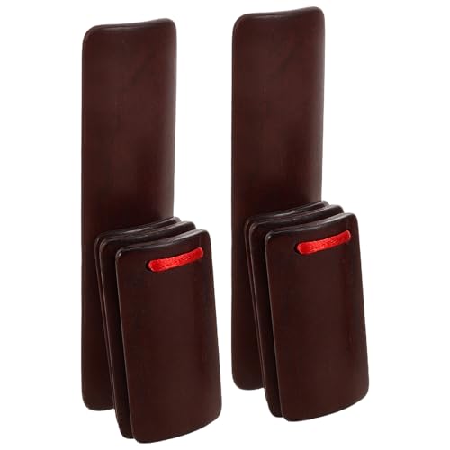 SOPOTUTU 2 Stück Bambus-Allegro Musikalische Kastagnetten Handklöppel Handkastagnetten Musikinstrument aus Holz Musikinstrument Percussion-Kastagnetten Brown von SOPOTUTU