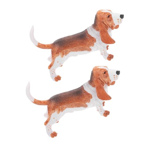 SOPOTUTU 2 Stück Basset -hundemodellspielzeug Modell Für Kleine Hunde Simulierte Hundestatue Hundestatuen Hundeverzierung Hundefiguren Wiederverwendbare Hundefigur Plastik von SOPOTUTU