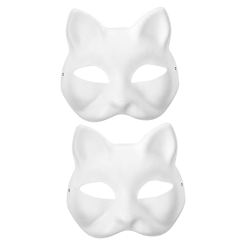 SOPOTUTU 2 Stück DIY Katzenmaske zum Bemalen Weiß Blanko Papiermaske Halbmaske zum Selbstgestalten für Karneval Faschingsparty SOPOTUTU 2 Stück DIY Katzenmaske zum Bemalen Weiß Blanko Papiermaske Halbmaske zum Selbstgestalten für Karneval Faschingsparty von SOPOTUTU