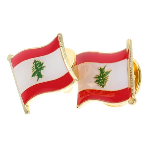 SOPOTUTU 2 Stück Fahnenbrosche Deutsche Nationalflagge Pin Nationalflagge Anstecknadel Reiseaccessoire Anstecknadel Schal Kleidung Rucksack für Libanon-Flaggen-Pin Libanon-Pin Legierung von SOPOTUTU