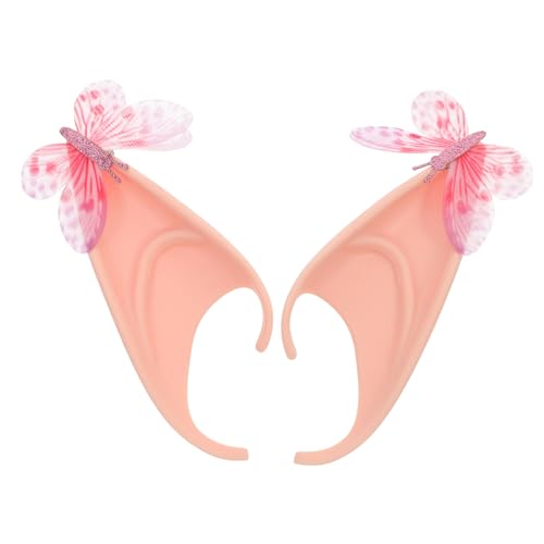 SOPOTUTU 2 Stück Feenohren Cosplay Ohr Accessoires Realistische Spitze Elfenohren für Halloween Karneval Maskerade Geeignet für Damen und Herren Vielseitig Einsetzbar für Fantasy Kostüme von SOPOTUTU