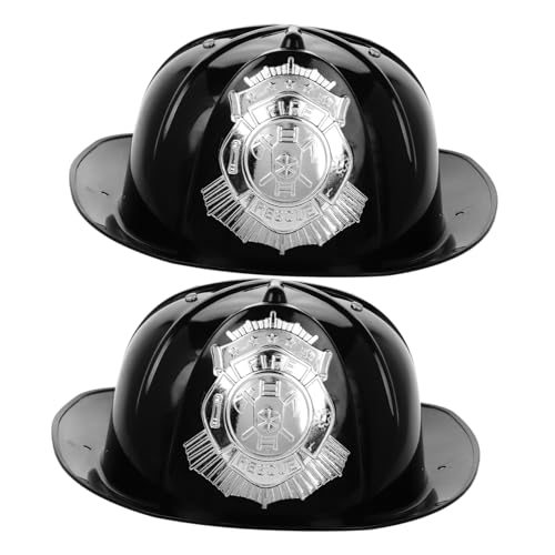 SOPOTUTU 2 Stück Feuerhut Feuerwehrmann-kostümzubehör Feuerwehrkostüm Kleinkind Feuerwehrleute Feuerwehrhut Feuerwehrmann-kostümhut Feuerkämpferhüte Feuerwehrmütze Für Black Plastik von SOPOTUTU