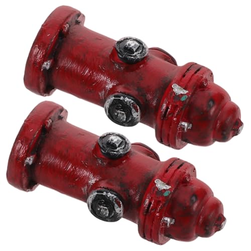 SOPOTUTU 2stücke Mini-Resin-feuerhydrant Für Puppenhaus-Dekoration Vielseitiges Feuerwehrauto-Spielzeug Fotorequisiten Und Kuchendekoration Feine Handwerkskunst Detailreiches Design von SOPOTUTU