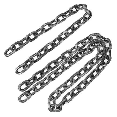 SOPOTUTU 2 Stück Halloween Deko Eisendekor Ketten Requisiten Teilig Kunststoff Gefängnisketten Leichtes Partykostüm Zubehör für Halloween Party und Mottopartys SOPOTUTU 2 Stück Halloween Deko Eisendekor Ketten Requisiten Teilig Kunststoff Gefängnisketten Leichtes Partykostüm Zubehör für Halloween Party und Mottopartys von SOPOTUTU