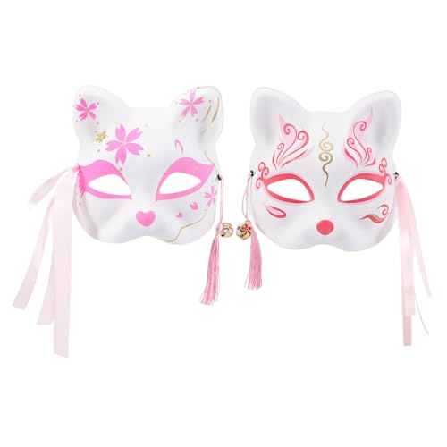 SOPOTUTU 2 Stück Japanische Katzenmaske Halbgesicht mit Quasten und Glocken Leichte Cosplay Maske für Karneval Festival und Kostümpartys Komfortabel und Dekorativ SOPOTUTU 2 Stück Japanische Katzenmaske Halbgesicht mit Quasten und Glocken Leichte Cosplay Maske für Karneval Festival und Kostümpartys Komfortabel und Dekorativ von SOPOTUTU