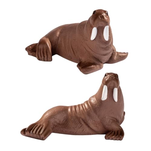 SOPOTUTU 2 Stück Kleine Landschaftsornamente Miniaturen Ornamente am Meer schmücken realistisch Zahlen Strand deko kleine Harztiere Mini-Tiere aus Harz kleine Tierfiguren Light Brown von SOPOTUTU