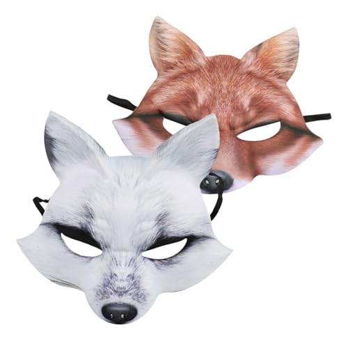 SOPOTUTU 2 Stück Leichte EVA Fuchs Halbgesichtsmaske für Tier-Cosplay Karneval Fasching Party Dekoration Erwachsene SOPOTUTU 2 Stück Leichte EVA Fuchs Halbgesichtsmaske für Tier-Cosplay Karneval Fasching Party Dekoration Erwachsene von SOPOTUTU