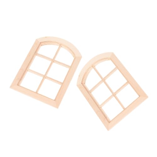 SOPOTUTU 2 Stück Maßstab Holz Fensterrahmen für DIY Puppenhaus Möbel und Bastelprojekte von SOPOTUTU