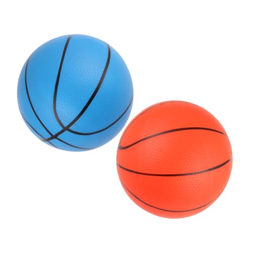 SOPOTUTU 2 Stück Mini Basketball Kleine Gummi basketbälle in Orange und Hellblau Kindgerechtes Indoor Outdoor Sportspiel für Langlebig und Spaßig von SOPOTUTU