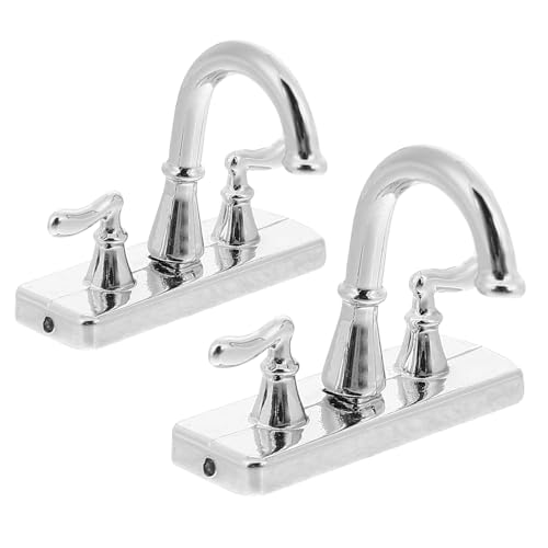 SOPOTUTU 2stücke Mini Wasserhahn Zubehör Für Doppelte Wasserhähne Für Badezimmer Und Küche Für Miniaturdekoration Und Kreative Spielwelten von SOPOTUTU
