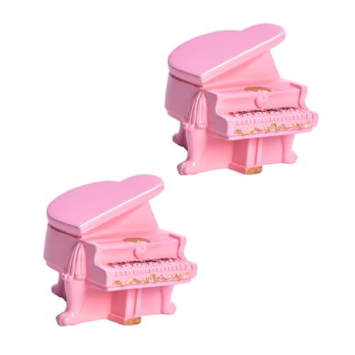SOPOTUTU 2 Stück Mini Piano Modell aus Robustem Resin Teiliges Realistische Miniatur für Puppenhaus Deko Kreative DIY Fotorequisiten für Kinderzimmer Kunstdekoration von SOPOTUTU