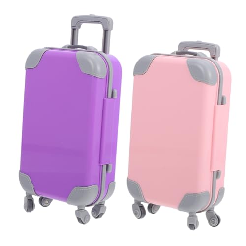 SOPOTUTU 2 Stück Mini Puppenhaus Zubehör Mini Behälter Mini Mülleimer Trolley Koffer Mini Zubehör Puppenzubehör Requisiten Puppen Requisiten Reisebehälter Simulierte Puppen von SOPOTUTU
