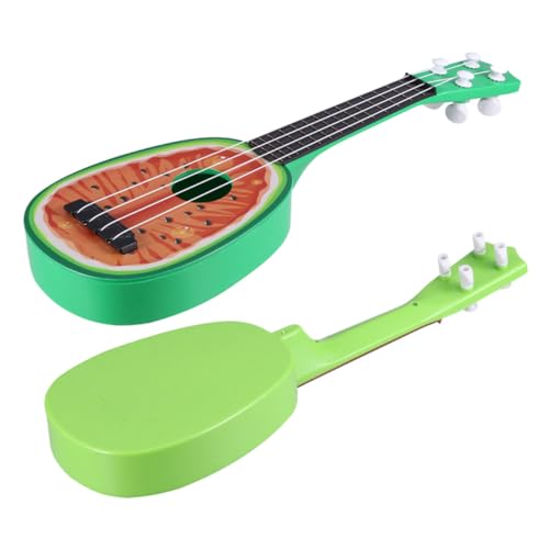 SOPOTUTU 2 Stück Mini Ukulele Teilig Früchte Design Wassermelone Kiwi Imitation Ukulele Musikinstrument Lernspielzeug für Musikalische Früherziehung Jungen Mädchen von SOPOTUTU