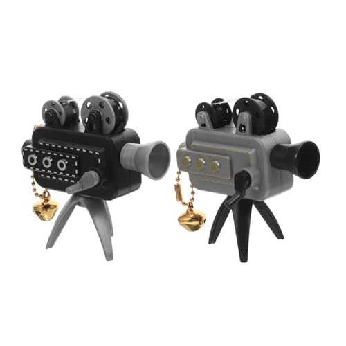 SOPOTUTU 2 Stück Miniatur-filmprojektor Modell Retro Stil Handkurbel Vintage Desktop Dekoration für Büro und Zuhause Interaktives Familien Nostalgischem Charme von SOPOTUTU