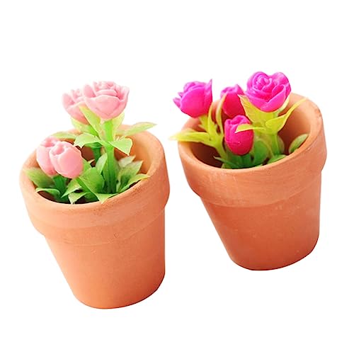 SOPOTUTU 2 Stück Miniaturisierte Rosen Pflanze im Topf Teiliges für Puppenhaus Dekoration Realistische Blumenmodelle für DIY Projekte Zubehör für Garten und Wohnaccessoires SOPOTUTU 2 Stück Miniaturisierte Rosen Pflanze im Topf Teiliges für Puppenhaus Dekoration Realistische Blumenmodelle für DIY Projekte Zubehör für Garten und Wohnaccessoires von SOPOTUTU