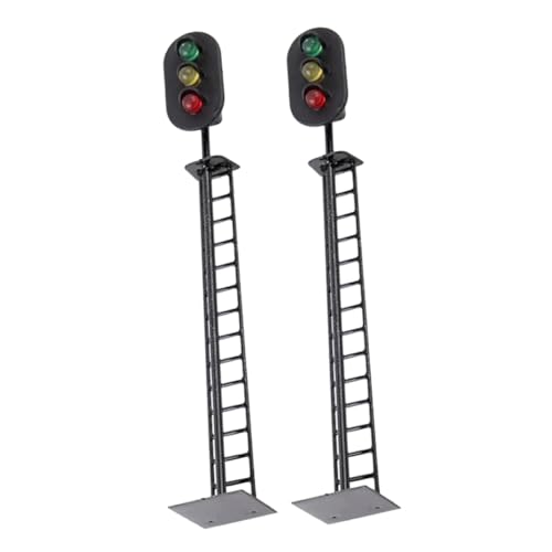SOPOTUTU 2 Stück Modelleisenbahn-signalleuchte Zug-signallicht-Modell Sandtisch-ampel Ampel-Modell- Mini-signallichtmodell Eisenbahn-ampelmodell Kleine Ampeldekoration Black Abs von SOPOTUTU