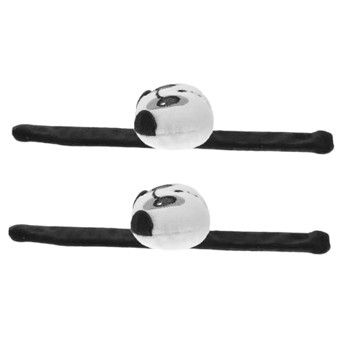 SOPOTUTU 2 Stück Niedliche Panda Slap Armbänder Snap Tierkopf Bänder Sicher Hautfreundlich als Partygeschenk und Schulveranstaltungen für Jungen Mädchen von SOPOTUTU