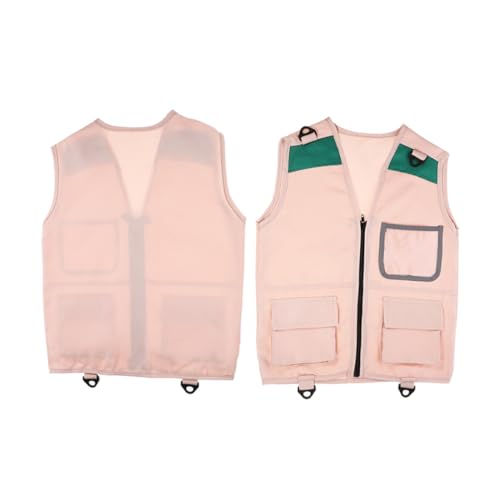 SOPOTUTU 2stücke Entdeckerweste Für Junge Mädchen Mit Mehreren Taschen Zum Tragen Kleiner Gegenstände Für Outdoor-aktivitäten Insektenfang Und Cosplay Bequemer Sitz Für von SOPOTUTU