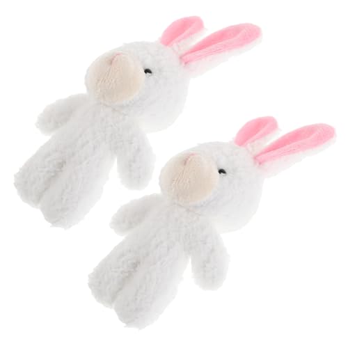 SOPOTUTU 2 Stück Puppenhauspuppe für stofftier hase puppenhaus deko mini plüschhase Rosa Hase Valentinsbär-Handwerk Bären-Mittelstücke kurzer Plüsch von SOPOTUTU