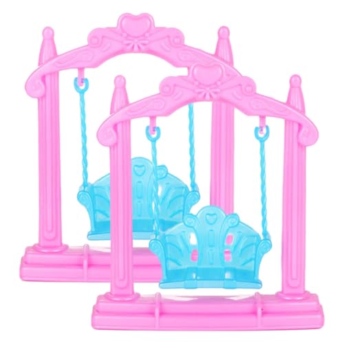SOPOTUTU 2 Stück Puppenhausschaukel Mini Hauszubehör Mini Hausschmuck Puppe Mini Puppenhaus Ornament Simulationsschaukel Requisite Puppenschaukel Modell Puppenhaus Schaukel von SOPOTUTU