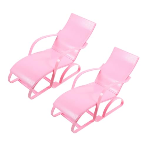 SOPOTUTU 2 Stück Puppenliegestühle Stühle Für Puppen Babypuppe Zuhause Strandszene Molly Miniatur Kinderliegestuhl Mini Strandstuhlmodell Strandstuhlspielzeug Puppenstuhlmodell von SOPOTUTU