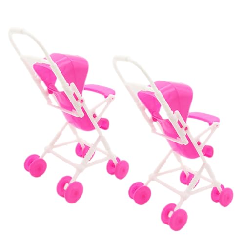 SOPOTUTU 2 Stück Puppenwagen Modell Bewegliches Puppenzubehör für Rollenspiele für Kinderzimmer Dekoration Stabil und Farbenfroh Perfektes für Jahren von SOPOTUTU